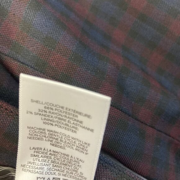 Express Open Front Blazer Womens 4 Plaid Stretch Preppy Jacket Dark Academia - Picture 6 of 10